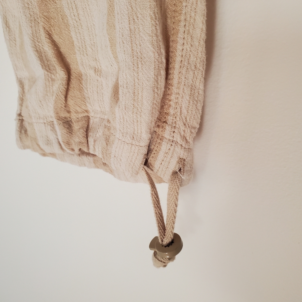 NWT Anthropologie x Sanctuary Striped Linen Terrain Cropped Utility Pants, Sz 28 - Picture 8 of 9